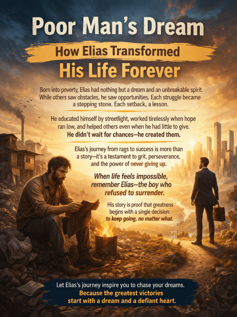 Poor Man's Dream: How Elias Transformed His Life Forever